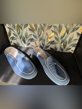 Grasshoppers Men’s Light Blue Slip-On Loafers with White Trim